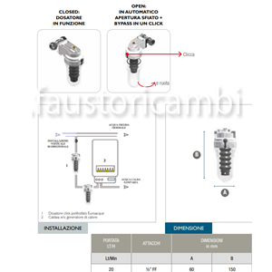 1015272 - DOSATORE POLIFOSFATI PROPORZIONALE CON BYPASS AUTOMATICO SOTTO  CALDAIA SALVASPAZIO CLICK BY-PASS EUROACQUE - EUROACQUE