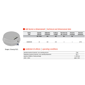 ZILMET VASO ESPANSIONE 3/4  LT 10 Ø 324 COMPATIBILE HERMANN 160532010 SIME 5112300 CALDAIA