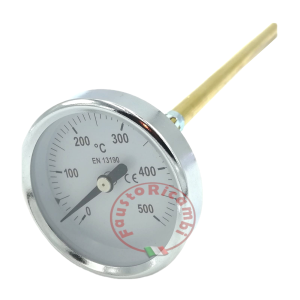 THERMOMETER FOR WOOD OVEN SMOKES 500°C DEGREES LONG PROBE 30 CM PYROMETER