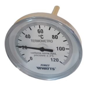 FIMET WATTS REAR THERMOMETER 0 - 120 ° C DIAL Ø 80 MM WITH WELL 10 CM 1/2