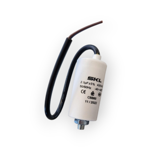 SKL RUN CAPACITOR MF 2.5 450V WITH 250MM CABLE Ø 30X57 MM