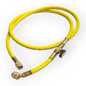 WIGAM 06072013003 TUYAU FLEXIBLE 150 CM JAUNE 5/16 GAZ R410 + ROBINET + DÉPRESSEUR