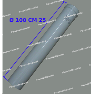 TUBO CM 25 MF Ø 100 ALLUMINIO BIANCO STABILA CALDAIA STUFA A LEGNA PELLET