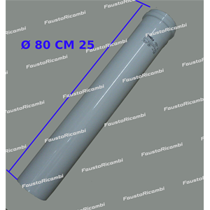 TUBO CM 25 MF Ø 80 ALLUMINIO BIANCO 